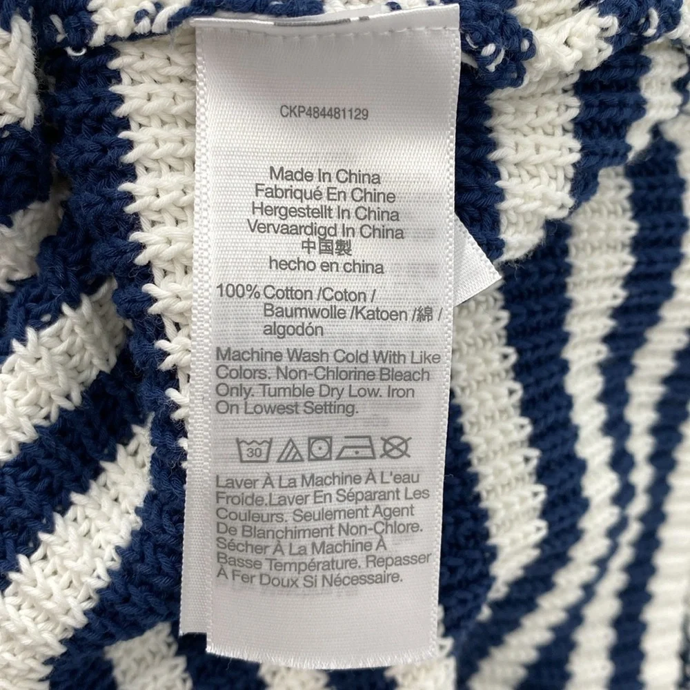 Madewell Ribbed Half-Zip Sweater in Striped NWT Size Small